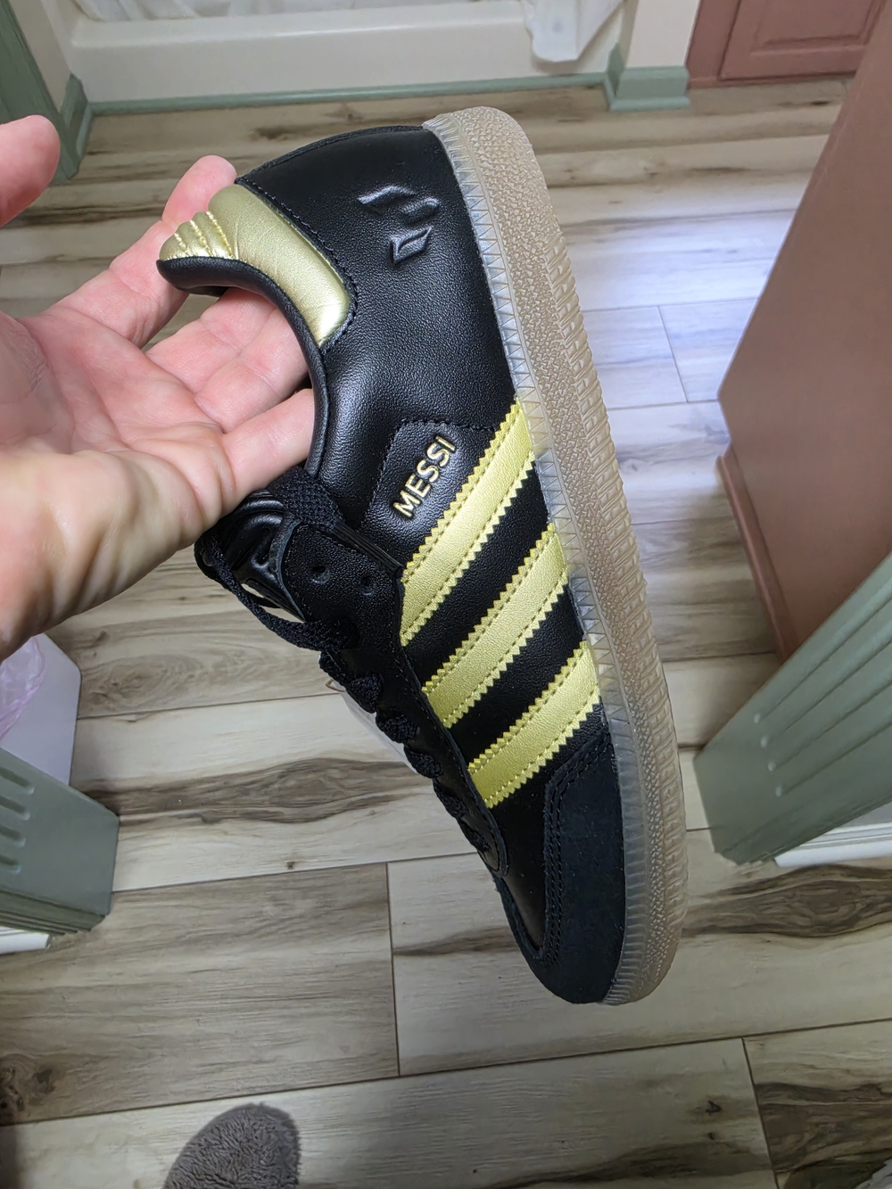 Adidas Kids Messi Black & Gold Low-Top Sneakers